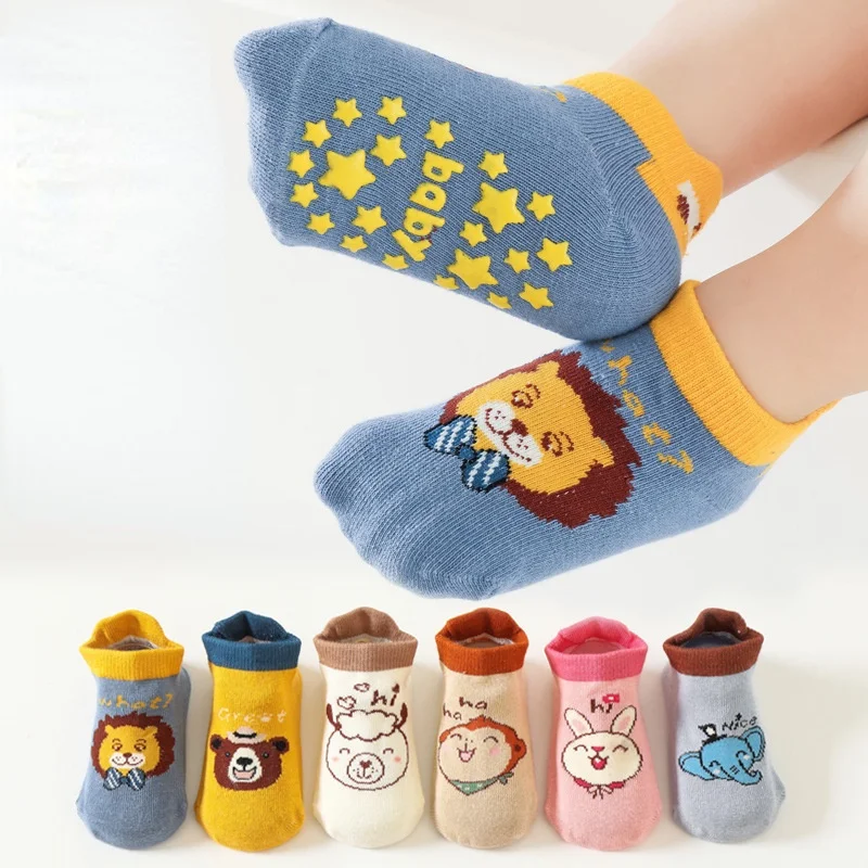 

Autumn Winter Baby Socks Children Floor Socks Combed Cotton Baby Non-Slip Toddler Socks Newborn Cartoon Cotton Socks