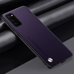Luxury PU Leather Matte Silicone Phone Case - Elegant Protection Cover for Honor View 30 (PURPLE)