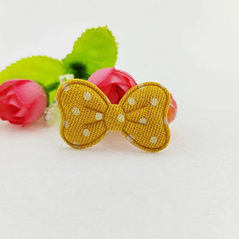 100 Stücke 4X2,5 CM Polka Dot Stoff Bowknot Applikationen Für Kleidung Hut Nähzubehör DIY Kopfbedeckung Haarspange Bogen Dekor Patches – Detail 8