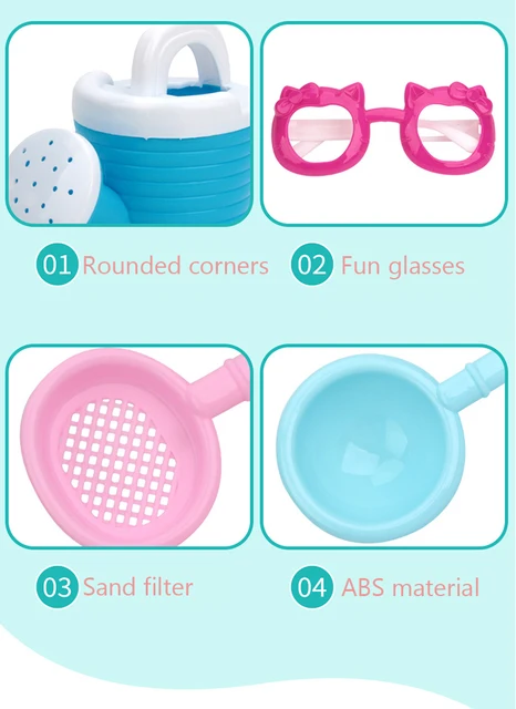 9Pcs Children Summer Outdoor Seaside Beach Toy Set Shovel Bucket Tool Sand Digging Game Color Multifunctional Puzzle Gift XPY 4