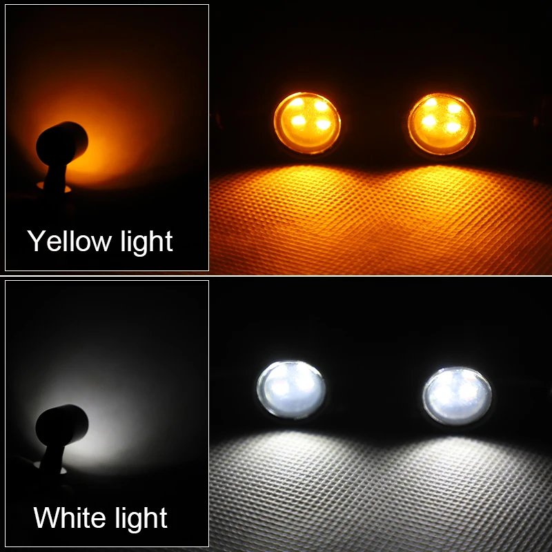 8mm White Amber Motorcycle LED Turn Signal Lights Front Rear Light DRL Indicator Flasher For Dirt Street Bike Sports Accessories