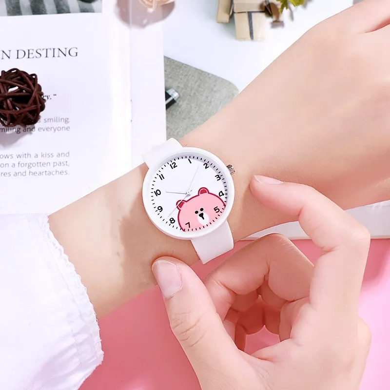 

2022 New 1PC Kids Watches Boys Girls Cute Cartoon Bear Silicone Children's Watch Women Ladies Quartz Wristwatches Gifts Clock