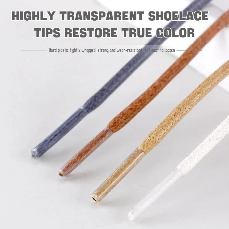 1 pair Cotton Waxed Shoelaces Round Boots Laces Waterproof Leather Shoelace 60/80/100/120/140/160/180cm