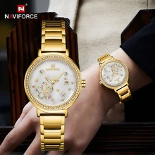 

NAVIFORCE Luxury Business Mesh Stainless Steel Women Watch Fashion Sport Waterproof Date Display Ladies Wristwatch часы мужские