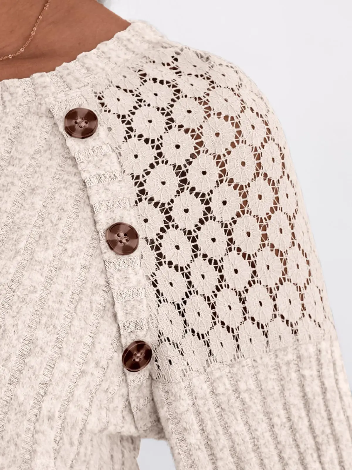 2025 New Autumn Women's Blouses Elegant Fashion Lace Hollow Out Patchwork Button Shirts Loose Casual Long Sleeve Pullover Tops