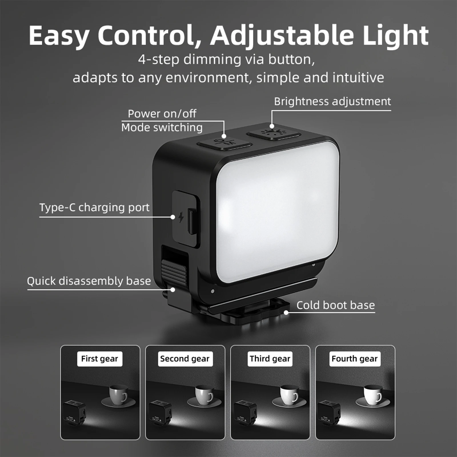 Lumière LED magnétique pour caméra action Osmo Action 6 Nano