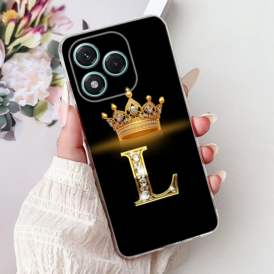 Elegant Crown Letters Silicone Phone Case - Soft 6.7'' Cover