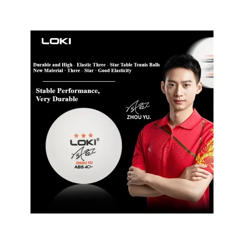 LOKI 3 Sterne Naht-Tischtennisbälle, 40 + mm, neues ABS-Kunststoffmaterial, professionelle Tischtennisbälle für Club-Training, langlebig – Detail 1