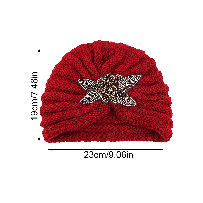 Vrouwen Moslim Inner Hijab Breien Hoofddoeken Wollen Tulband Muts Effen Kleur Warme Bonnet Wintermuts Mode Mutsen Boho_voghion.com
