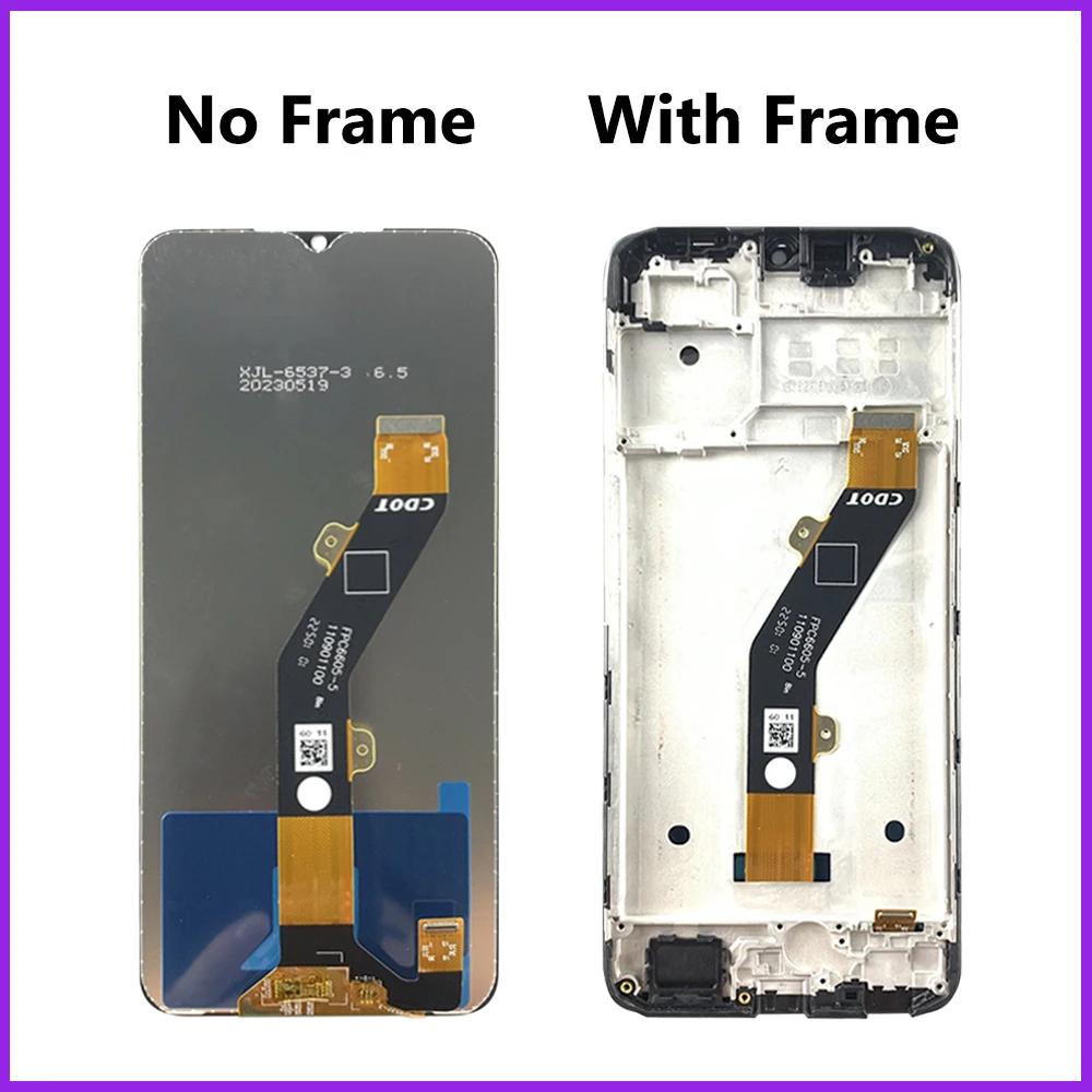 6.6 Infinix Smart 7 X6515 Smart7 HD X6516 LCD 디스플레이 터치 스크린 디지타이저 어셈블리 교체 부품 (프레임 포함)