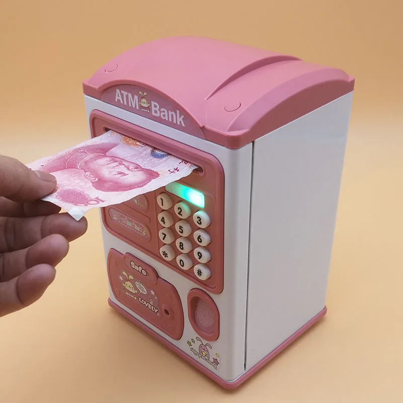 Money Box With Fingerprint Piggy Bank Electronic ATM Savings Box For Coins Cash Safe Large Coin Bank Password Lock For Children 5