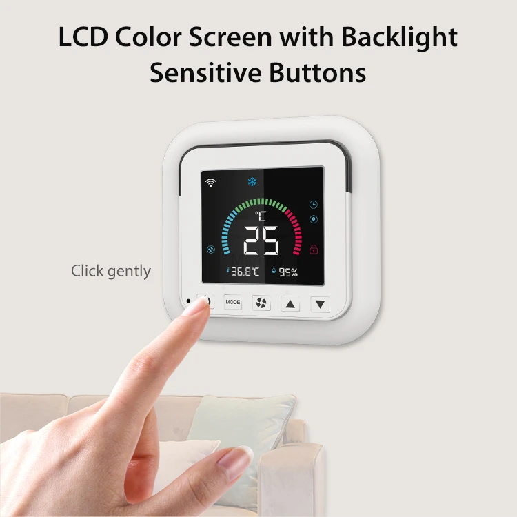 Tuya Smart Air Conditioner IR Remote Control Timer WiFi Temperature Humidity Sensor Monitor Thermostat LCD Touch Screen Alexa Smart Thermostat