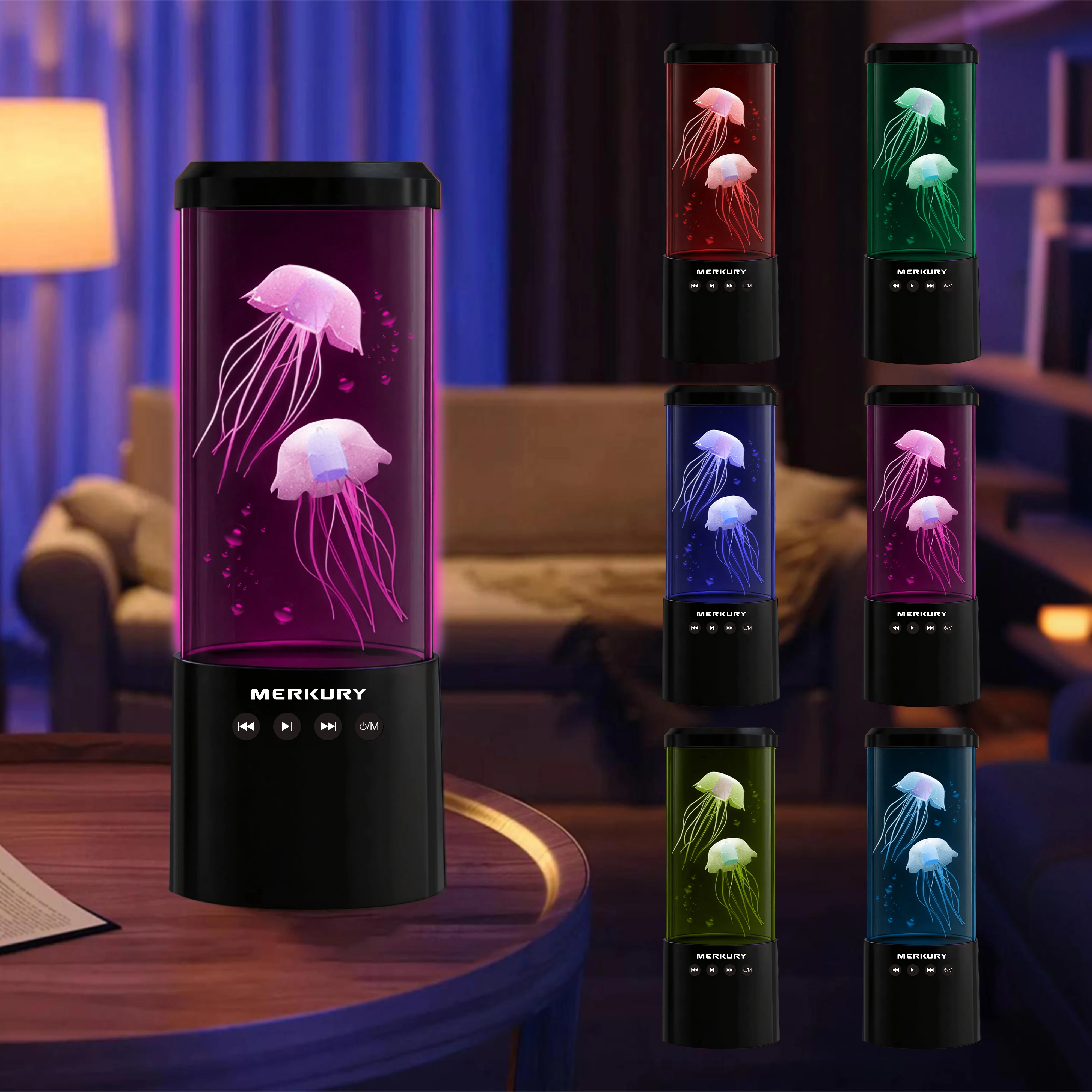 New Decorative Jellyfish Lamp Multicolor LED USB Powered Remote Control Waterproof Home Decoration Lamp Ideal Gift