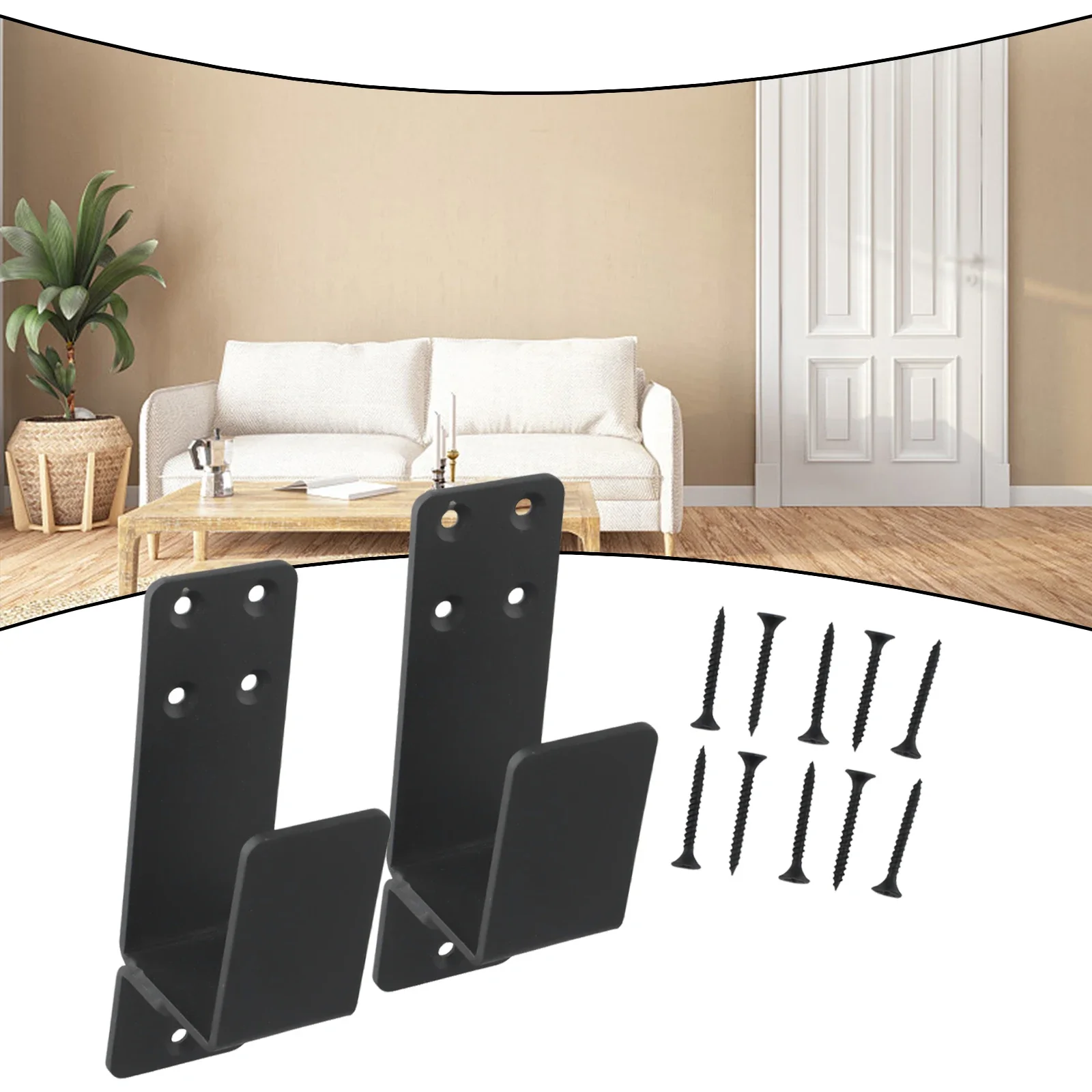 Heavy Duty Door Barricade Brackets,2 Pack Drop Open Bar Holder For Home Security Pull Down Lever Bracket Home Hardware