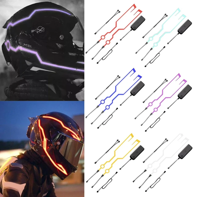 Bande lumineuse LED pour casque de moto, lumière froide EL, signal