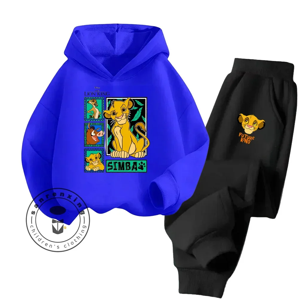 Children's Needle Hoodie + Pants 2-piece Spring and Fall Cartoon Lion King Children's Clothing Set Boys and Girls Sweatshirt Set 5
