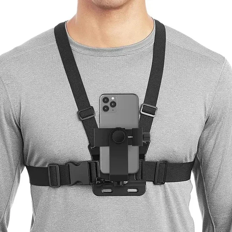 Adjustable Phone Clip Holder with Chest Strap for Sport Camera