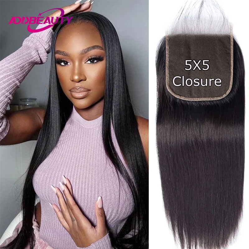 Chiusura HD 5x5, Chiusura Liscia 6x6, Chiusura in Pizzo Trasparente, Chiusura Frontale in Capelli Umani Vergini Remy Pre-Pizzicata con Baby Hair