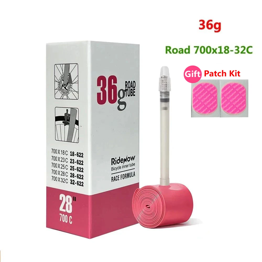 RideNow TPU Road Bicycle Inner Tube with Patch Kit, Gravel and MTB Bike Accessories