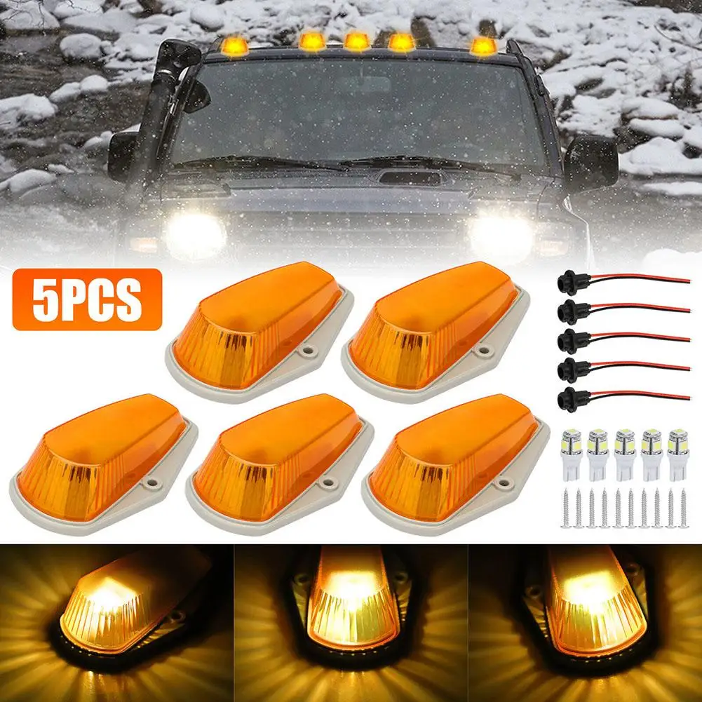 5 Pcs Cab Roof Marker Lights Rv Trailer Cargo Led Dome Lamp Ceiling