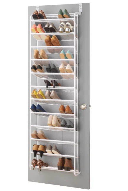 

Whitmor 12-Tier Over the Door Mesh Shoe Rack - 36 Pair - Metal - White