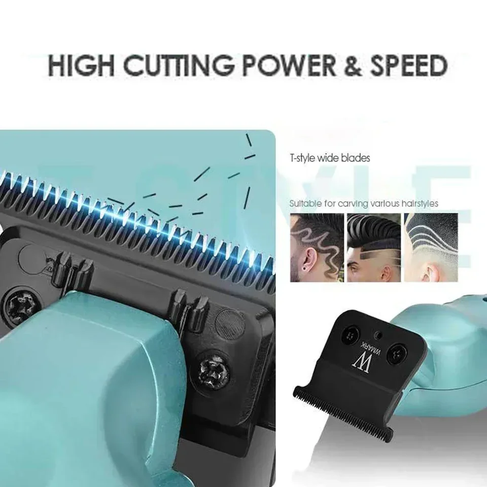 Wmark-男性用プロフェッショナルコードレス電動バリカン、バリカン