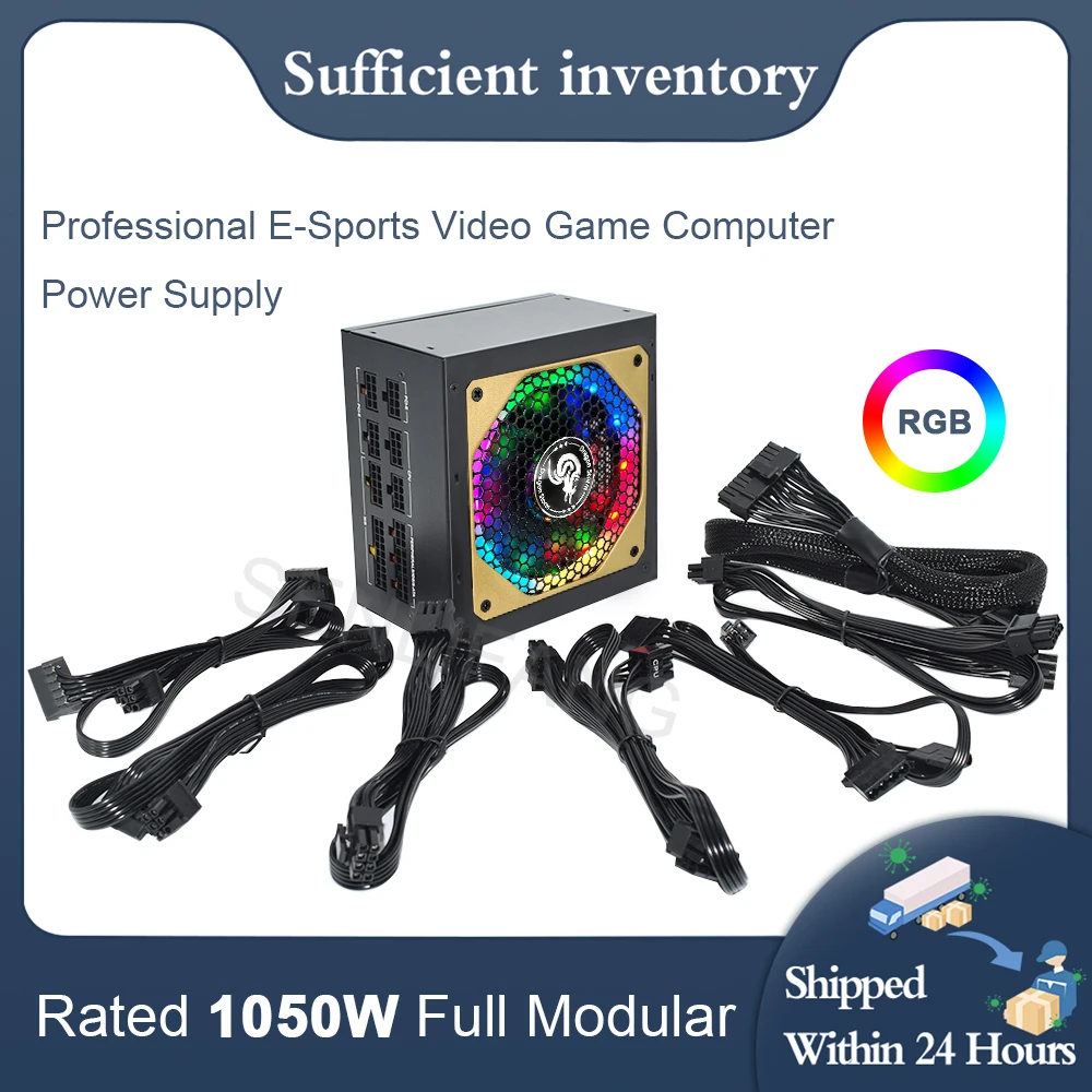 

Full Modular 1050w ATX Switch Power Supply Computer PSU 110-240V 24Pin Computer Case Cooler Watt Game Fonte