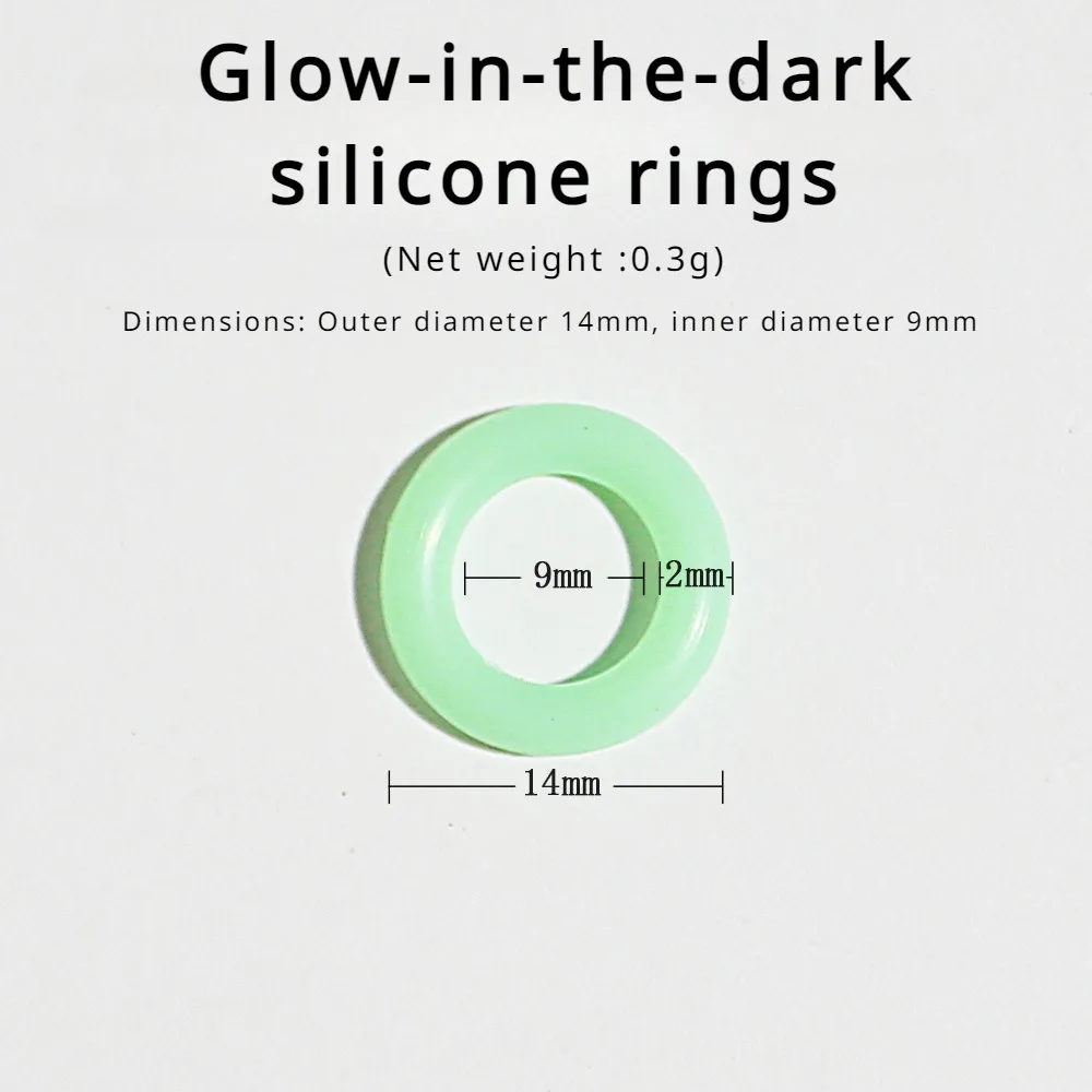 100PCS Fluorescent Silicone Tent Nail Ring Luminous O-shaped Fishing Rod Rings Night Light Outdoor Camping Tents Accessories