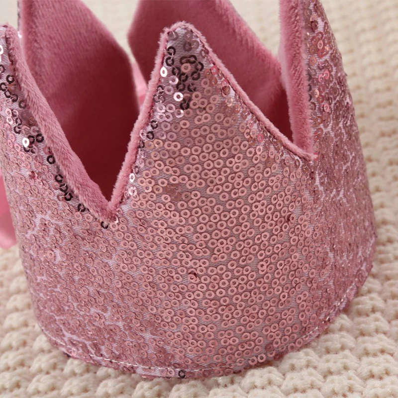 Baby Crown Hat Shower Girl Glitter Pink Crown Birthday Party Headwear Stage Performance Headband Star Fairy Stick Princess Cosplay Prop
