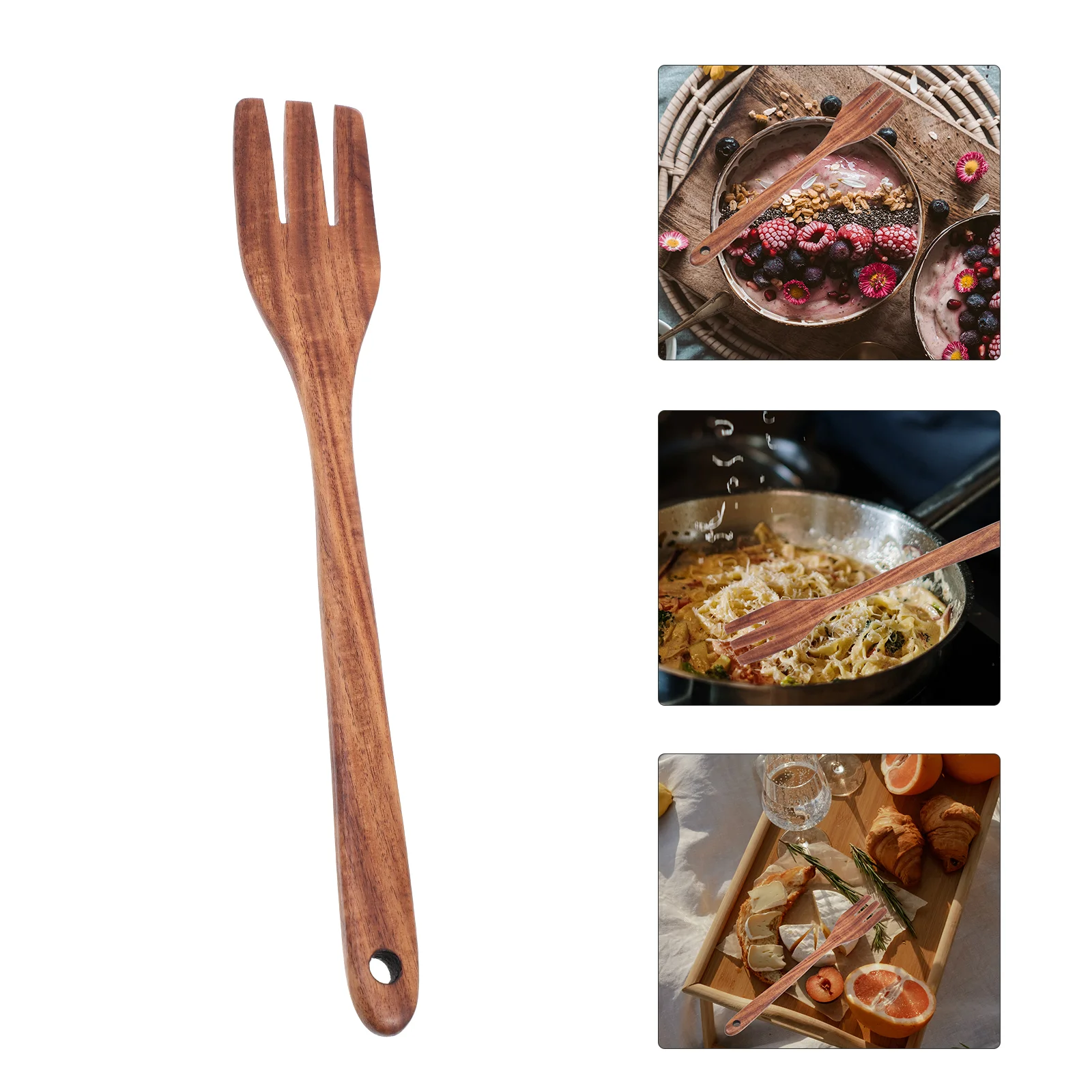 

Wood Mixing Fork Wooden Salad Fork Blending Fork Large Cooking Fork Farmhouse Kitchen Utensils Vegetable Fruit Salad Bbq
