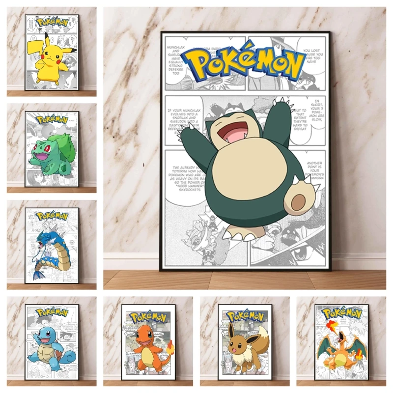 

Canvas Artwork Painting Pokemon Bulbasaur Modern Living Room Poster Toys Gifts Modular Prints Wall Decoration Classic