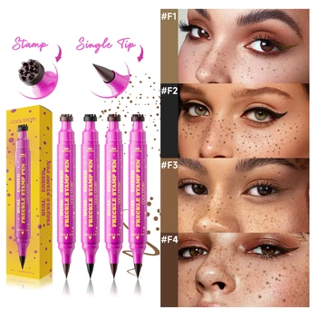 Penna Timbro per Lentiggini a Doppia Punta 3-IN-1: Eyeliner, Sigillo per Lentiggini, Correttore Viso Impermeabile, Contouring Naturale Marrone