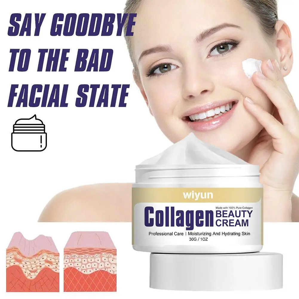 

Women Collagen Face Cream Fade Fine Lines Firming Lifting Puffiness Anti-aging Moisturizing Care Improve Facial Tighten P4M4