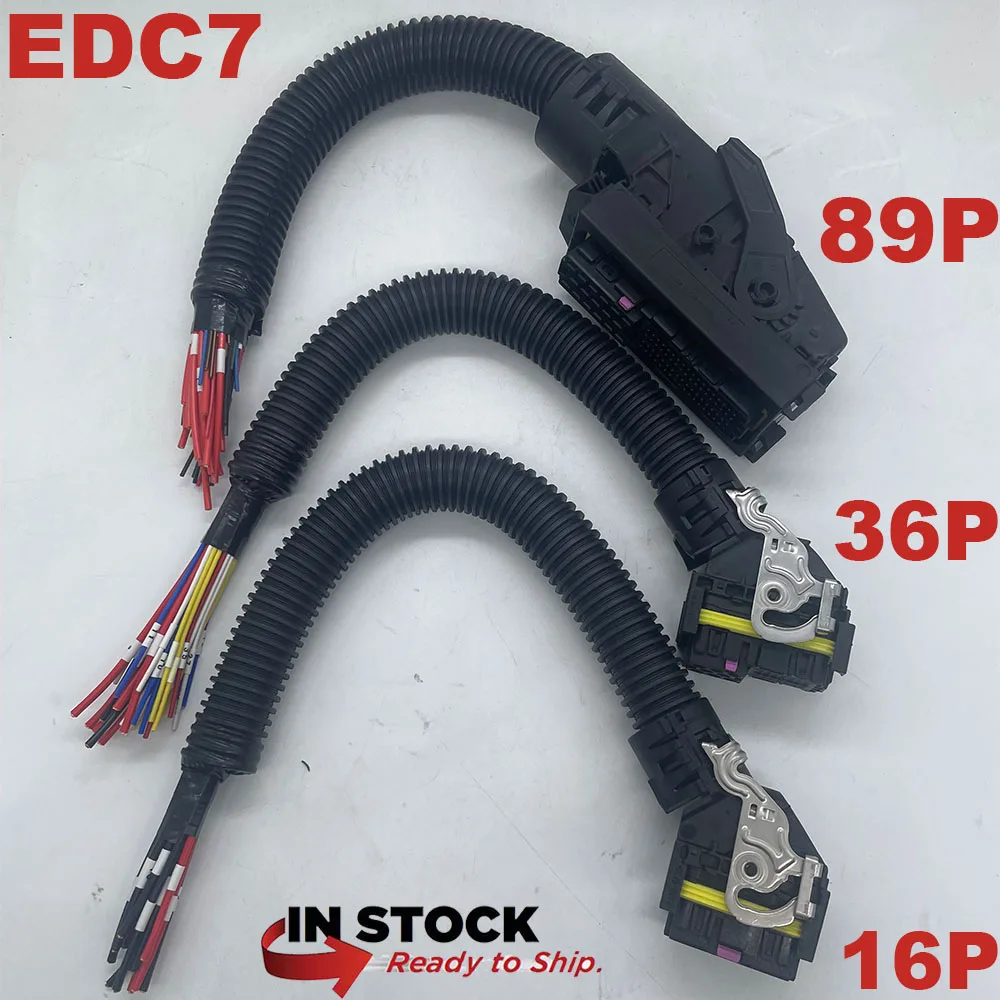 

16/36/89 Pin EDC7 For Bosch Common Rail Connector PC Board ECU Socket Automotive Injector Module Plug + Wire Harness