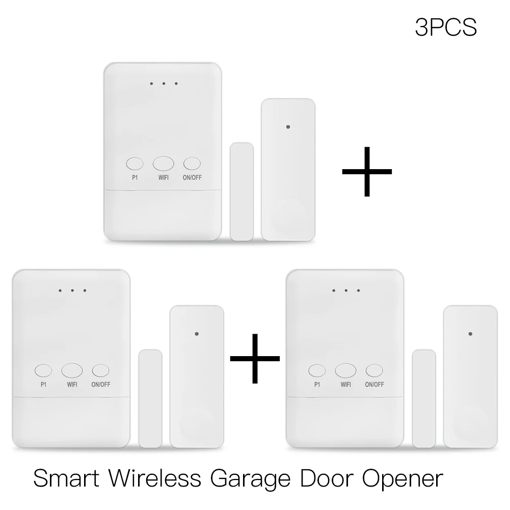 WiFi Tuya Garage Door Controller Smart Door Sensor Opener No Wiring Wireless Smart Life APP Control Voice Control Alexa Google double light switch Wall Switches