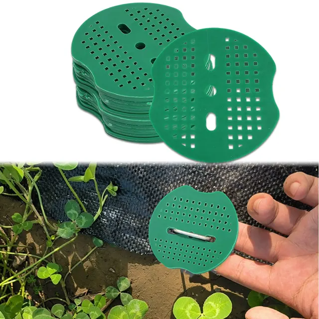 10/100pcs Garden Fixing Ground Cloth Pads Plastic Gaskets Lawn Film Pegs Buffer Washers Anchoring Landscaping Ground Covering 4