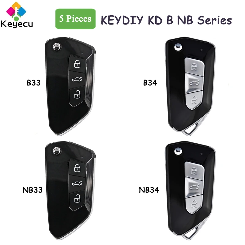 

KEYECU 5 шт. KEYDIY KD B NB Series B33 B34 NB33 NB34 для Golf8 стиль универсальный пульт дистанционного управления автомобильный ключ для KD900