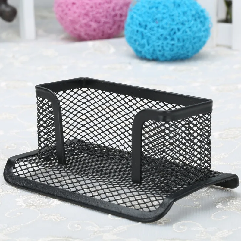 Office Supplies Business Card Holder Desk Shelf Box Card Holder Card Case Display Stand Black Mesh Holder Storage Organizer