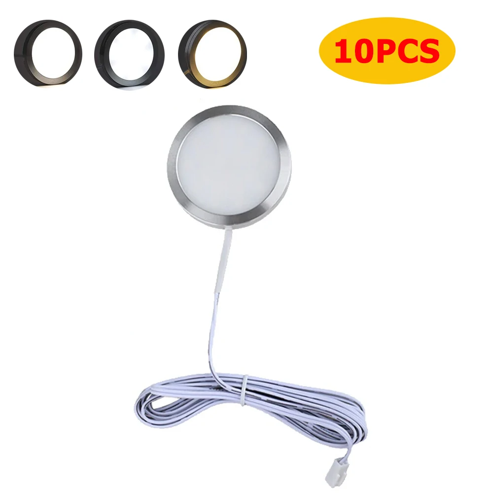 

Тонкий светодиодный светильник для шкафа, круглая Светодиодная лампа для шкафа, холодный теплый нейтральный белый ночной Светильник для комнаты, 10 шт./комплект, 3 Вт, 21 светодиод, 12 В постоянного тока