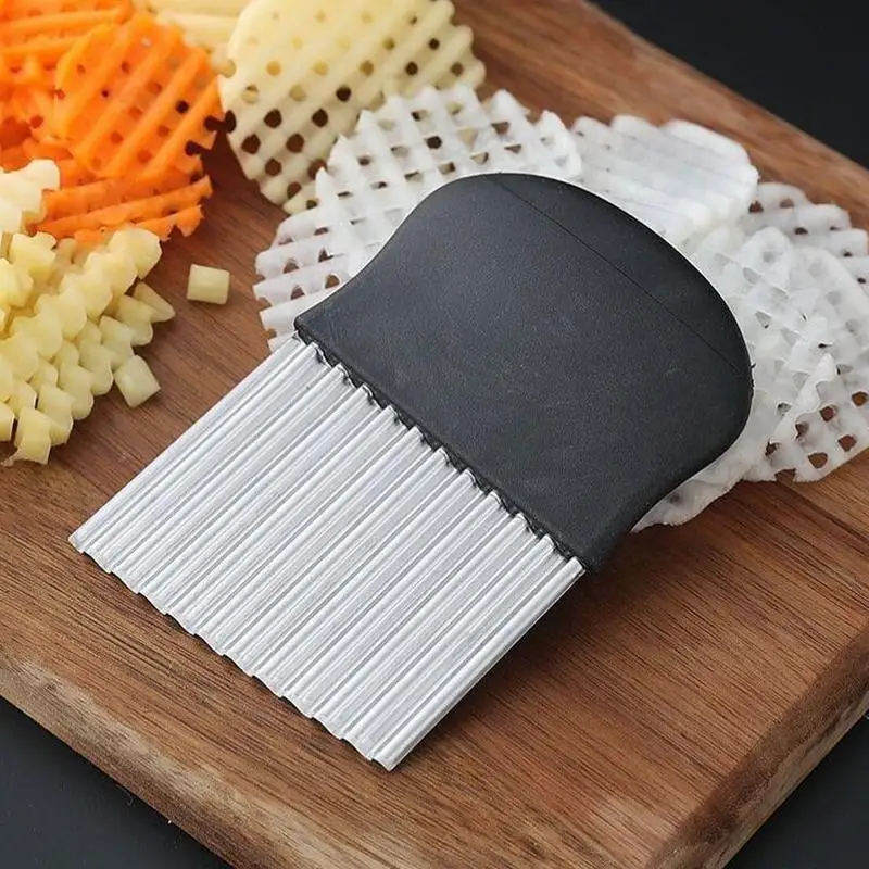 

French Fry Slicer Cutter Stainless Steel Potato Knife To Cut Potatoes Wave Knife To Cut Fancy Knife Pattern Household For Potato