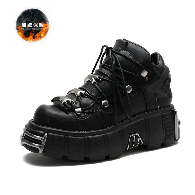 Punk Style Women Sneakers Lace-up 6CM Platform Shoes Woman