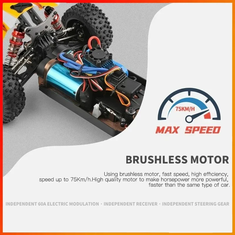 WLtoys 144016 Fast RC Cars 35KM/H OR 75KM/H 1/14 off Road 4WD Drift Toys,2.4G Remote Control Monster Truck for Adults and Kids 3