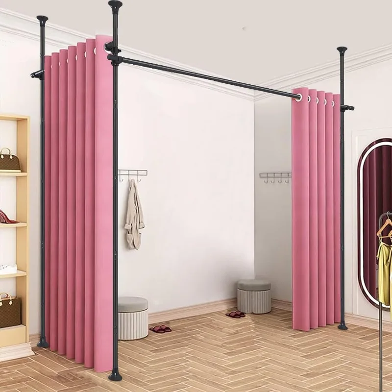 Room Divider, No Drilling Floor to Ceiling Room Divider Curtain Rods Freestanding Tension Rod Wall