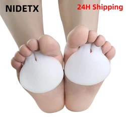 2pcs=1pair Gel Forefoot Metatarsal Toe Silicone Spreader Cushion Half Yard Orthotics Pad Foot Care Straightener Pain Relief