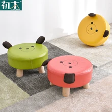 

Children's Stool Baby Sofa Stool Footstool Cute Animal a Wooden Bench Cartoon round Stool Solid Wood Low Stool Household Small