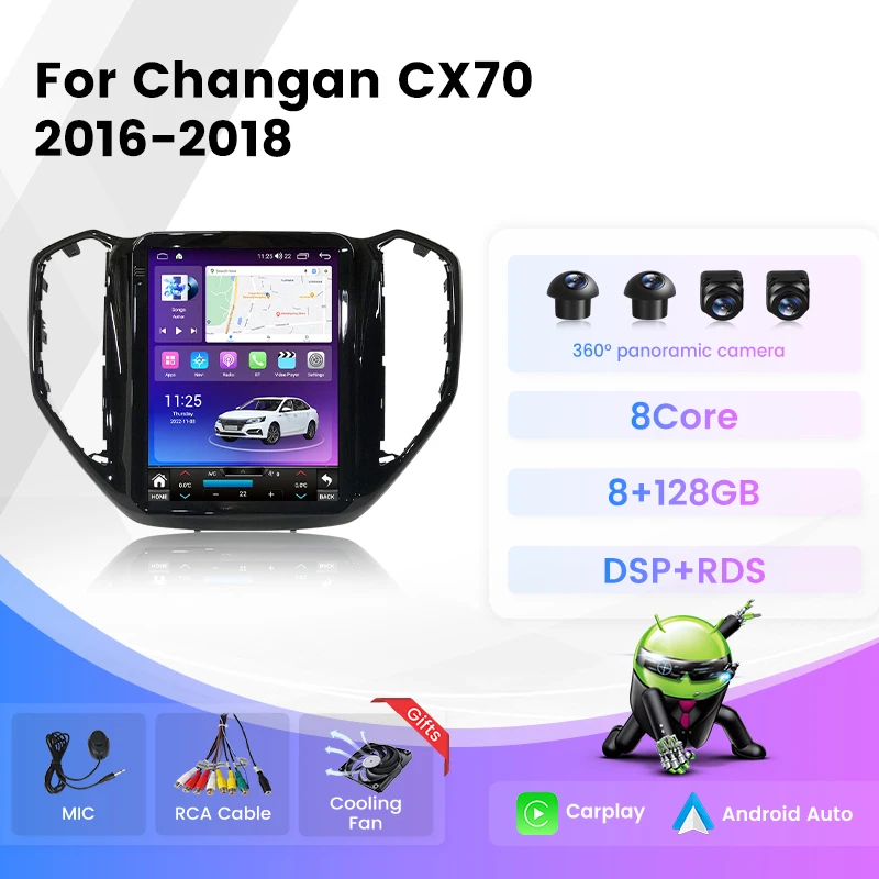 Dps Per Tesla Screen Style Androdi 13 Autoradio Per Changan Auchan Cx70 2016-2019 Navigazione Gps Multimedia Video Carplay Stereo