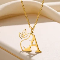 Beauty Flower Initial Necklace Women Girl Gifts Stainless Steel Gold Color Letter Pendant Choker Alphabet Jewelry Free Shipping - Image 3