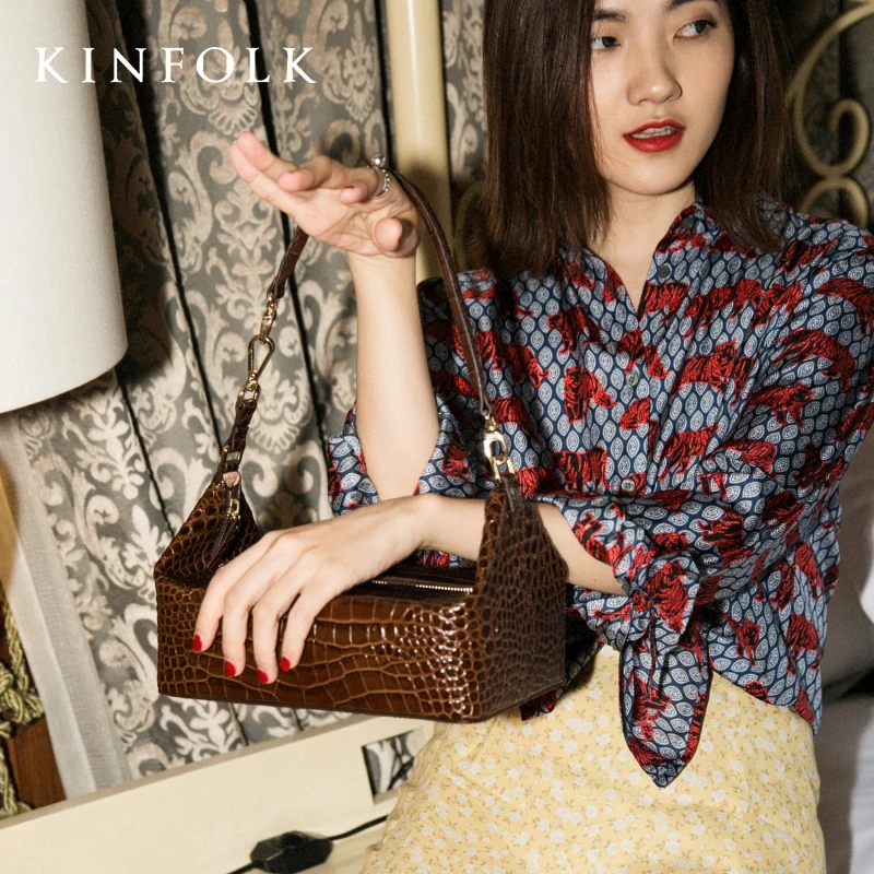 Original Niche Design Сумка Женская New High-quality Box Bag Crocodile Vintage Shoulder Bag Women's Square Handbag Free Shipping