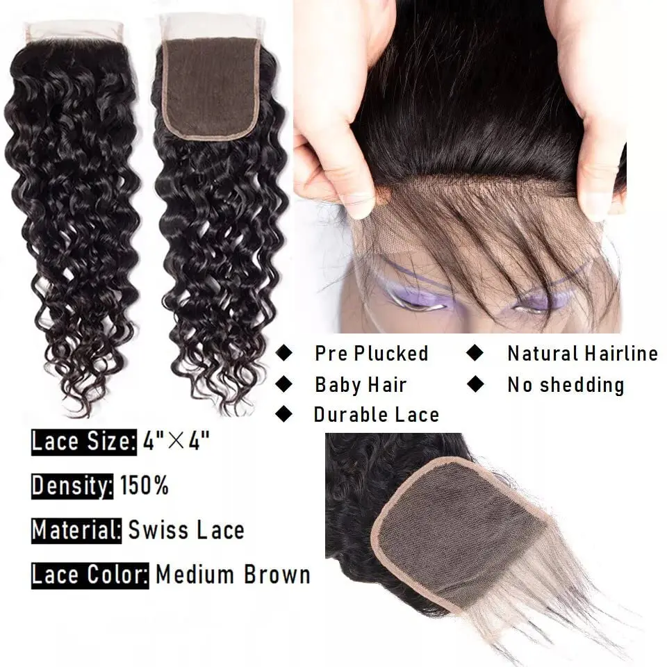 Curly Human Hair Bundles with Closure and Extensions with human hair bundles