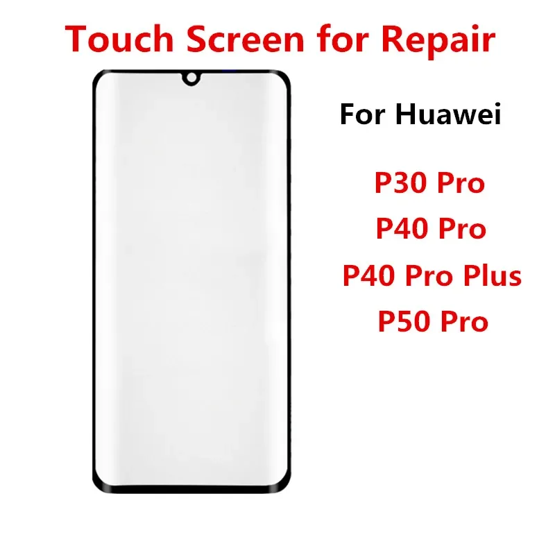 P50Pro Outer Screen For Huawei P50 P40 Pro Plus P30 Front Touch Panel LCD Display Out Glass Cover Lens Repair Replace Parts